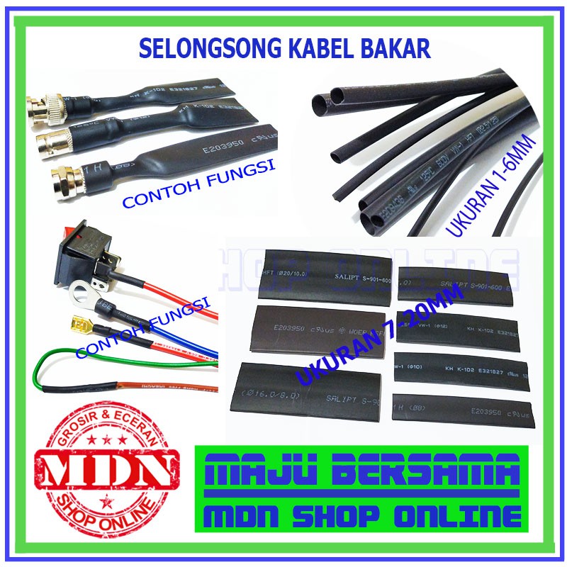Selongsong Bakar Kabel 20MM - Solasi Bakar Jual Per 1 Meter