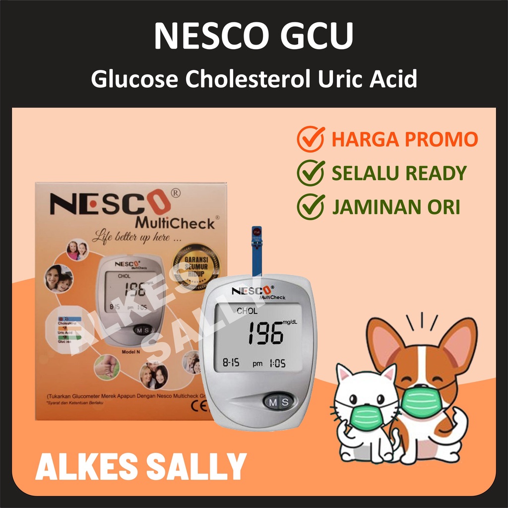 Nesco 3 in 1 Alat Cek Gula Darah Kolesterol Asam Urat Test tes 3in1