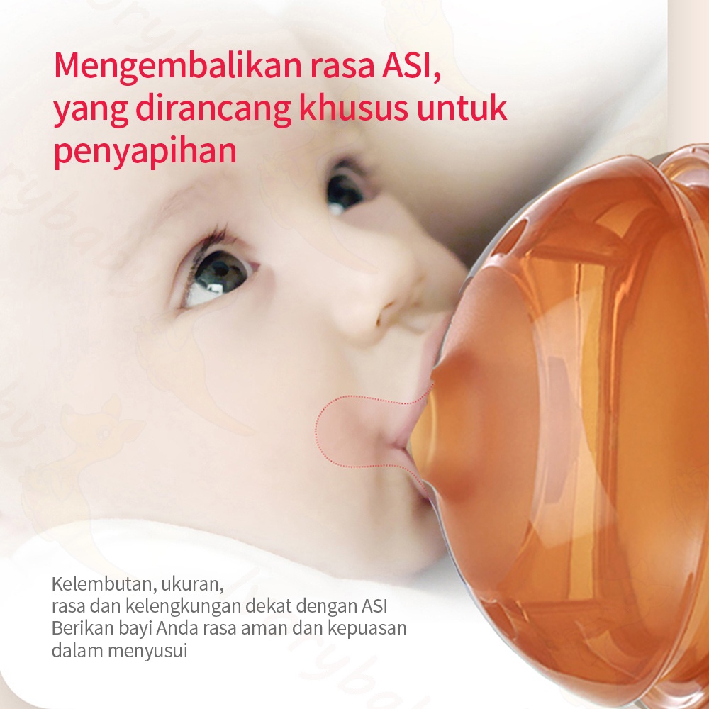 Ivorybaby PIKO BELLO dot wide neck BPA FREE dot bayi cokelat pengganti puting dengan sedotan