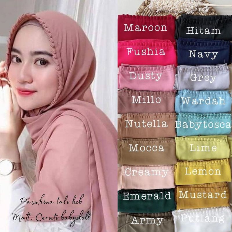 KCB PASHMINA TALI LIPIT - Hijab Pashmina Sabyan Tali Terbaru trendy