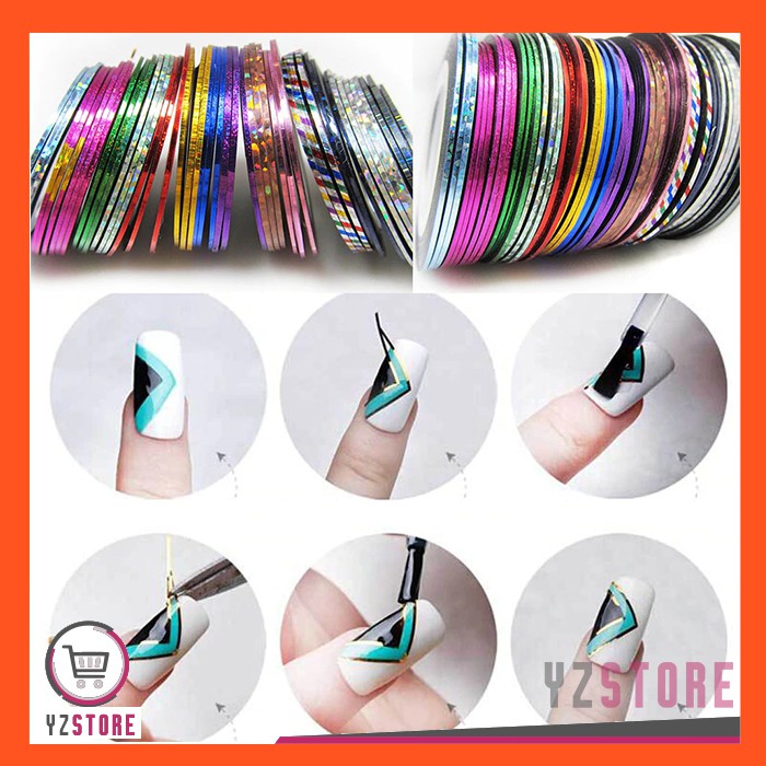 Nail Art Striping Tape Line Stiker Sticker Selotip Isolasi Kuku YZ83