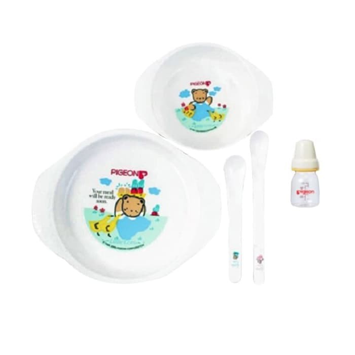 PIGEON Feeding Set With Juice Feeder - Peralatan Makan Bayi