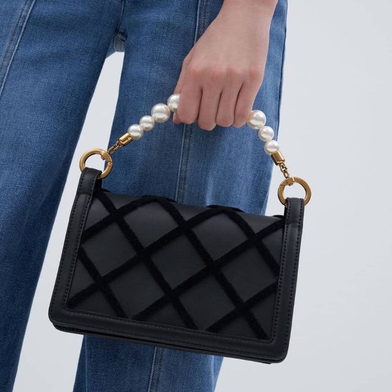 CK Beaded Handle Shoulder Bag