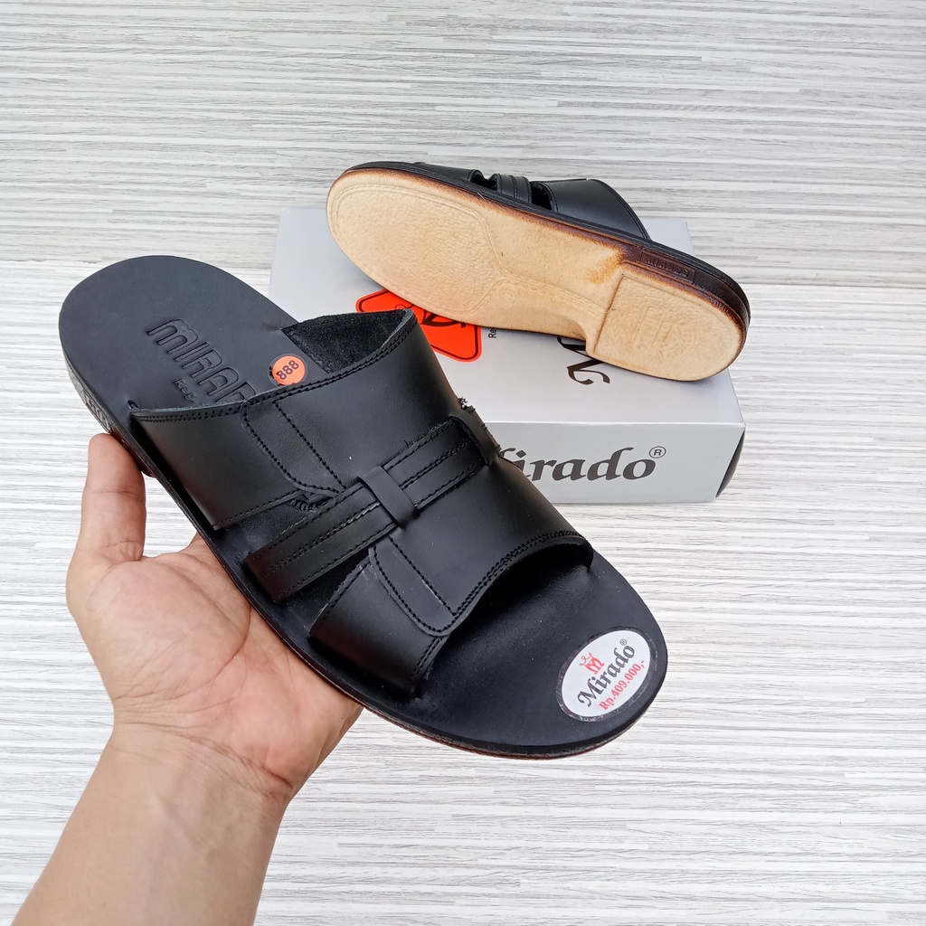 sandal mirado type 888 kulit asli original sandal selop laki laki kulit asli merek mirado sendal fas