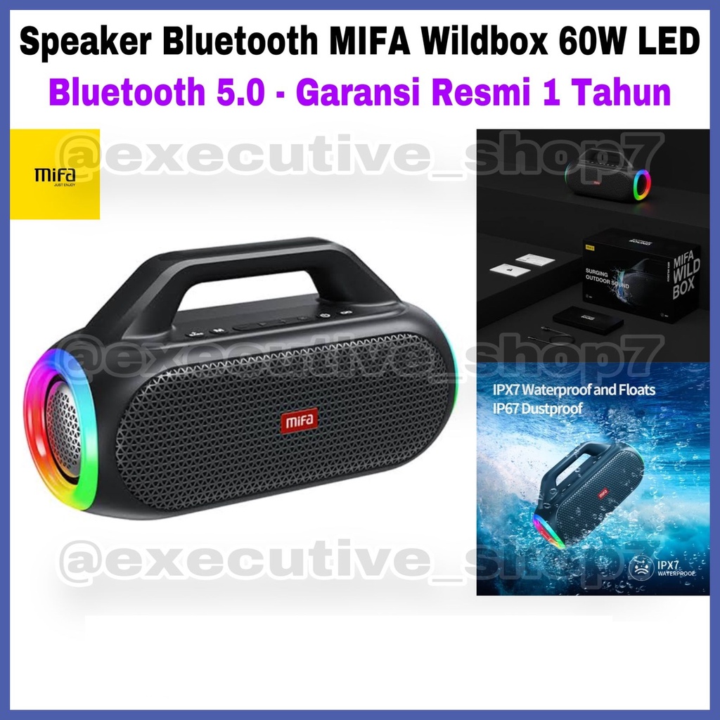 Speaker Bluetooth MIFA Wildbox 60W LED Bluetooth 5.0 - Garansi Resmi 1 Tahun