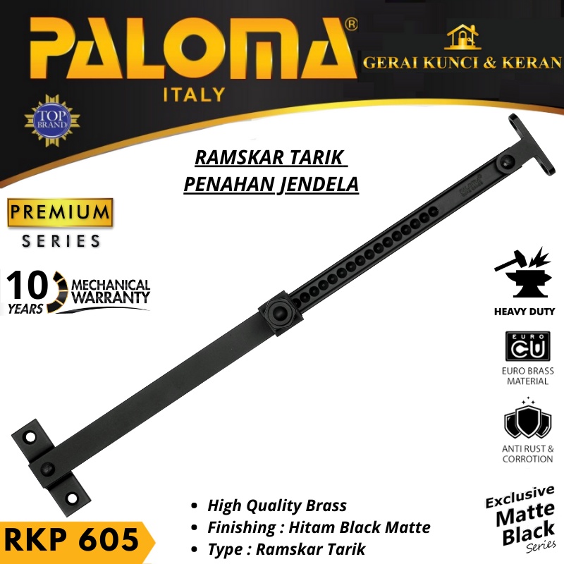 RAMSKAR PALOMA RKP 605 TARIK LAMSKAR PENAHAN JENDELA HITAM BLACK MATTE