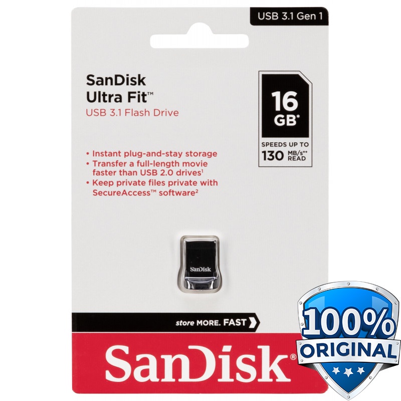 SanDisk Ultra Fit Usb 3.1 Flash Drive 130Mbps CZ430 - 16GB/32GB/64GB/128GB/256GB