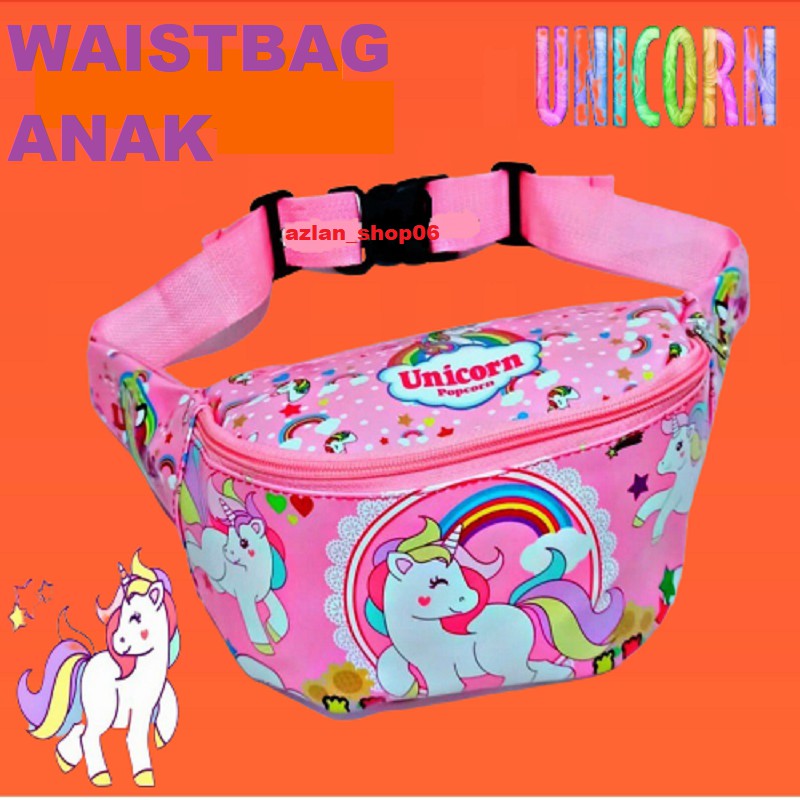 AZLAN_SHOP06 [[ COD TAS SELEMPANG ANAK UNICORN / TAS ANAK PEREMPUAN MURAH / WAISTBAG ANAK TERLARIS