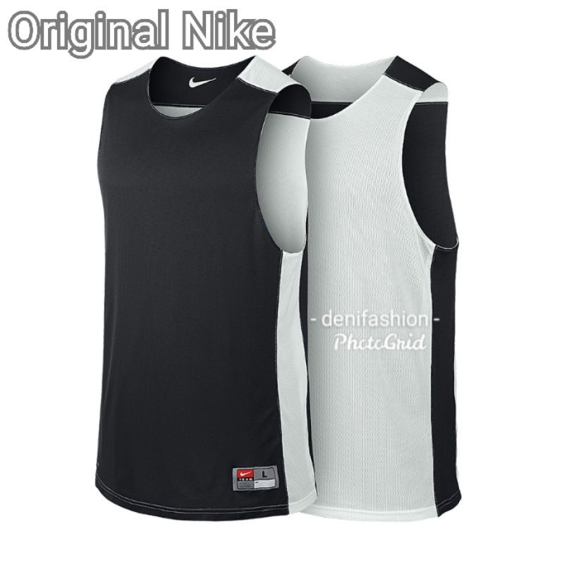 Baju Basket Polos Hitam Putih Bolak Balik Original Nike