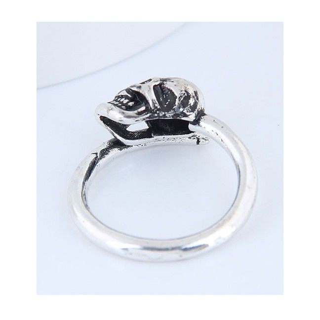 LRC Cincin Fashion Silver Skull Open Ring A57295