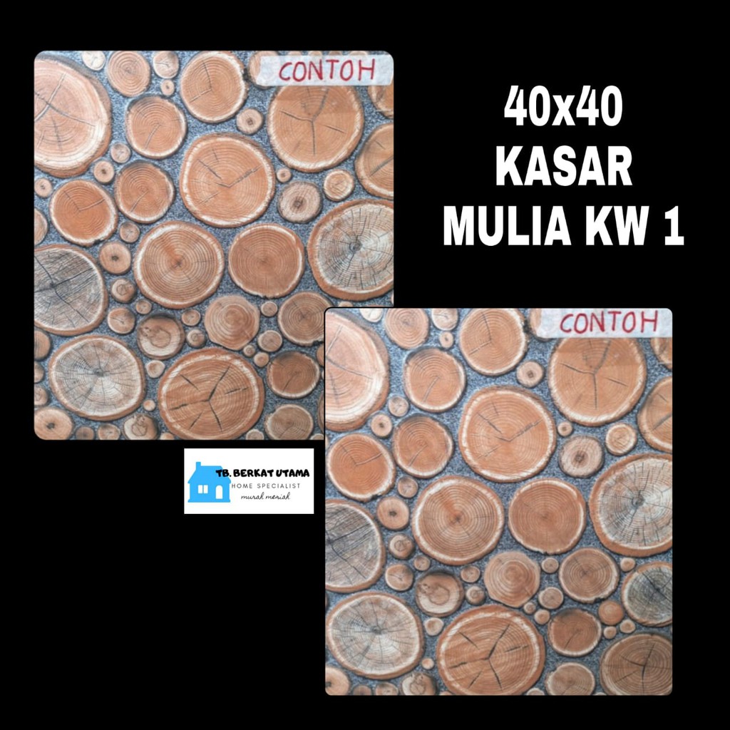 KERAMIK LANTAI 40X40-KERAMIK DINDING 40X40-KASAR MOTIF KAYU JATI U/ TAMAN-TERAS-MULIA KW 1