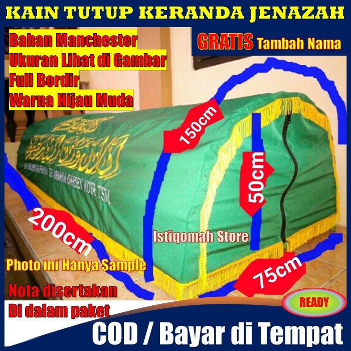 Grosir Penjual Kain Tutup Penutup Keranda Jenazah Mayat Bentuk Dijahit Full Bordir - Kain Penutup Keranda Mayat pake Resleting Murah TERLARIS