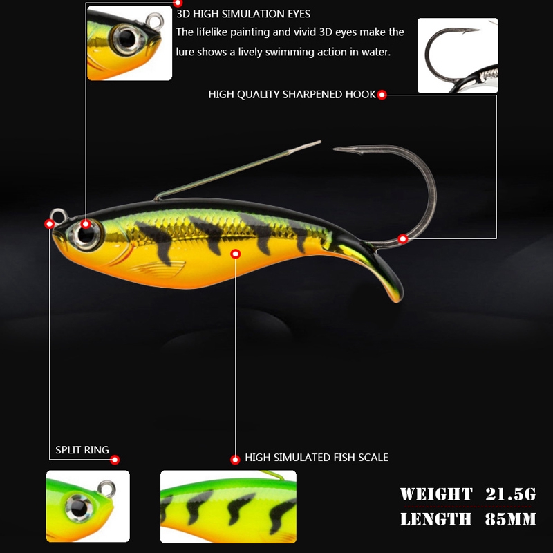 Heavy Sinking Minnow Alat Pancing CrankSet CrankBait Umpan Pancing relix nusantara Umpan Pancing Buatan Umpan Ikan Umpan Mancing Minnow Lure Kail Pancing 8.5cm 21.5g Alat Pancing Murah Umpan Mancing