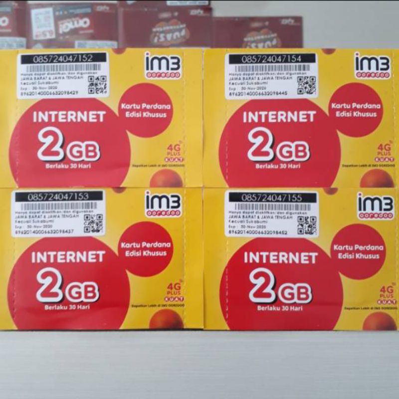 PERDANA KUOTA IM3 2GB ORI | SP INDOSAT 2GB 24JAM AKTIF 30HARI | KARTU INTERNET INDOSAT IM3 2GB MURAH