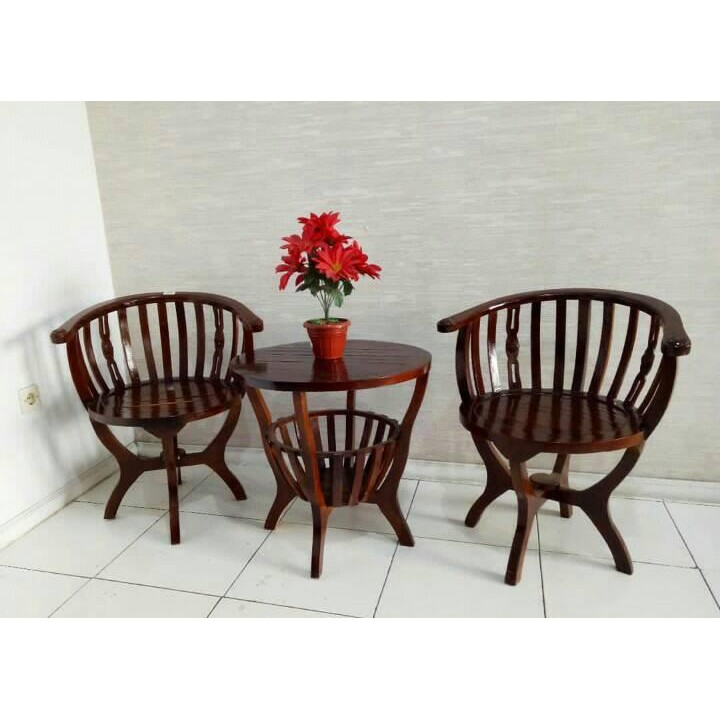 Jual Kursi  Teras  Mangkok Kayu Jati Jepara Shopee  Indonesia