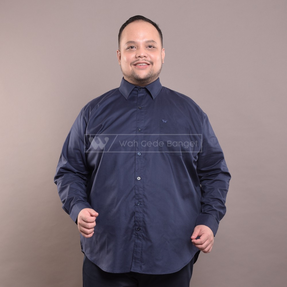 

WGB Kemeja Pria Jumbo Big Size Ukuran Besar XXL XXXL WGB Elegant Navy Ox
