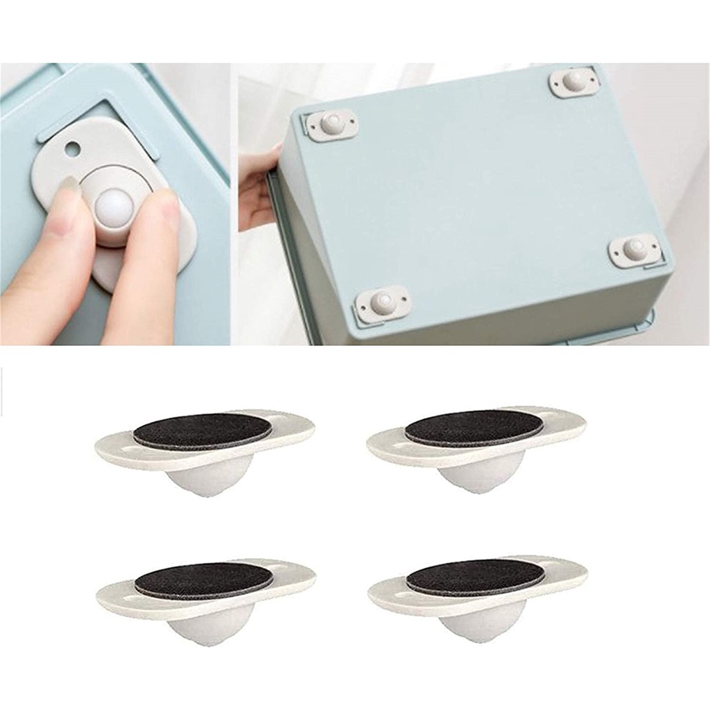4pcs/set 360° Rotation Self-Adhesive Swivel Casters Universal Furniture Wheel Castor Roller for Storage Box Platform Dustbin Paste Pully