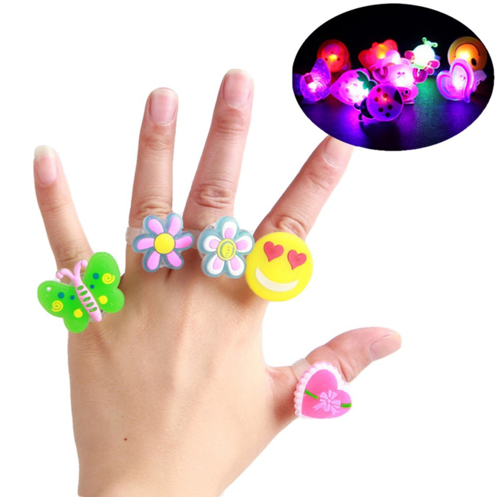 Paket 2 pcs Cincin Kartun Lampu LED Mainan Anak