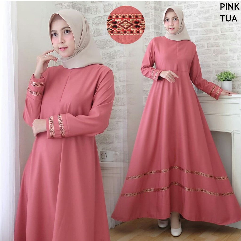 HOPYLOVY - Baju Gamis Wanita MARLINA, Seri Warna Terbaru