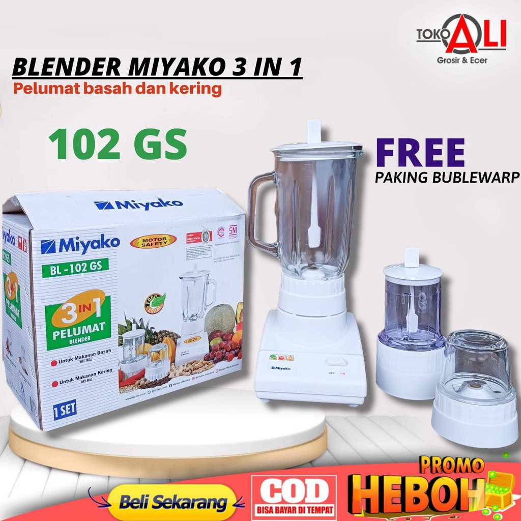 Blender MIYAKO BL 102 GS 3 in 1 blender kaca