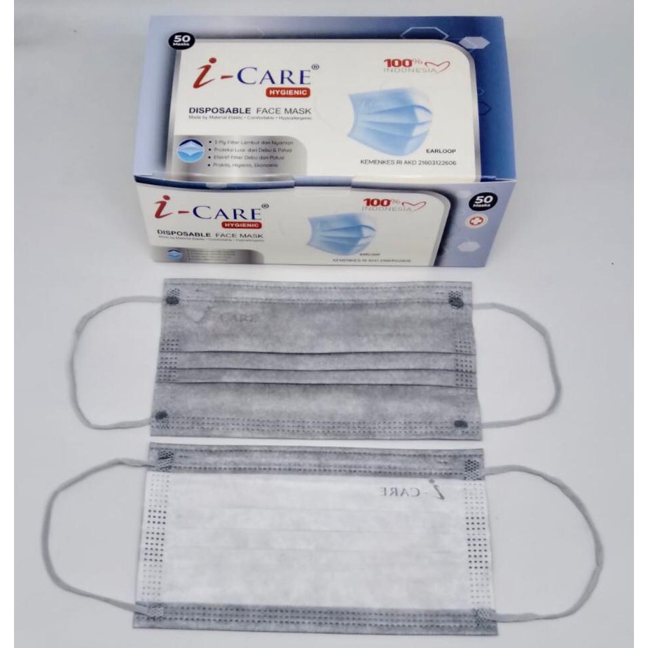 Masker Disposable Face Mask i-Care Warna 4ply