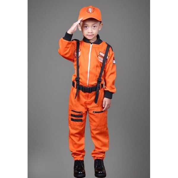 BAJU ASTRONOT ANAK WARNA ORANGE- KOSTUM ANAK - KOSTUM ASTRONOT ORANGE 3 S/D 7 TH