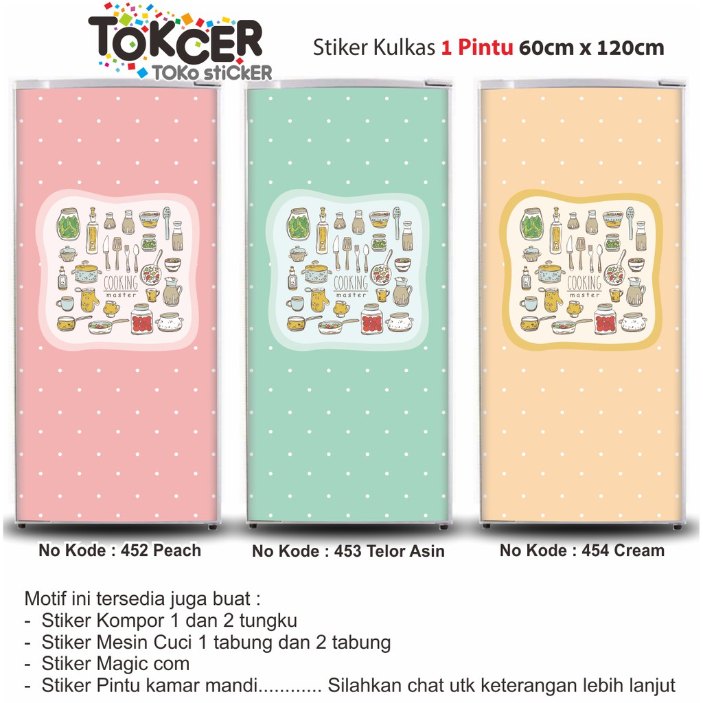 Stiker Kulkas 1 dan 2 Pintu COOKING MASTER