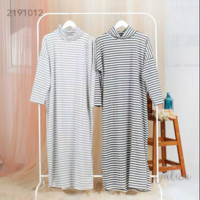 Gamis kaos busui motif garis, Gamis busui, Dress kaos busui, Dress salur, Dress murah, Gamis murah