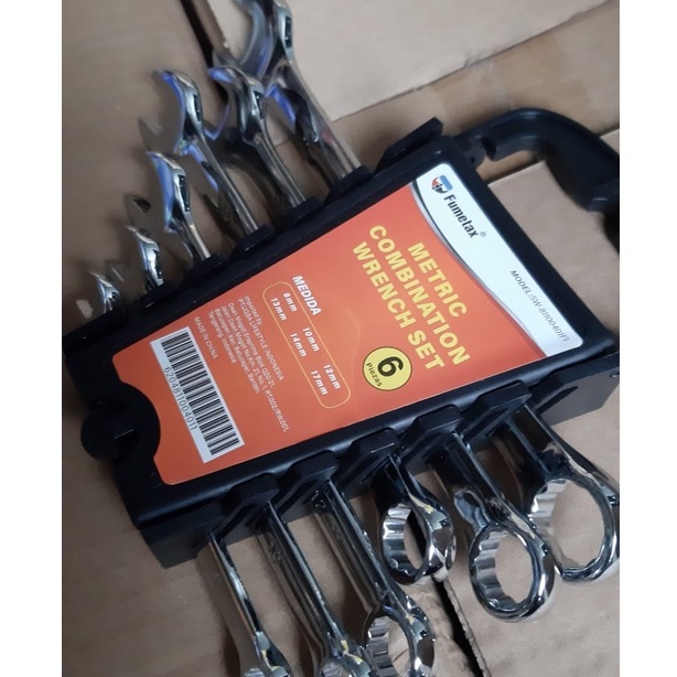 KUNCI RING PAS SET 6PCS 8-17MM/Kunci Ring Pas Kombinasi Wrench Spanner/RING KUNCI PAS SET