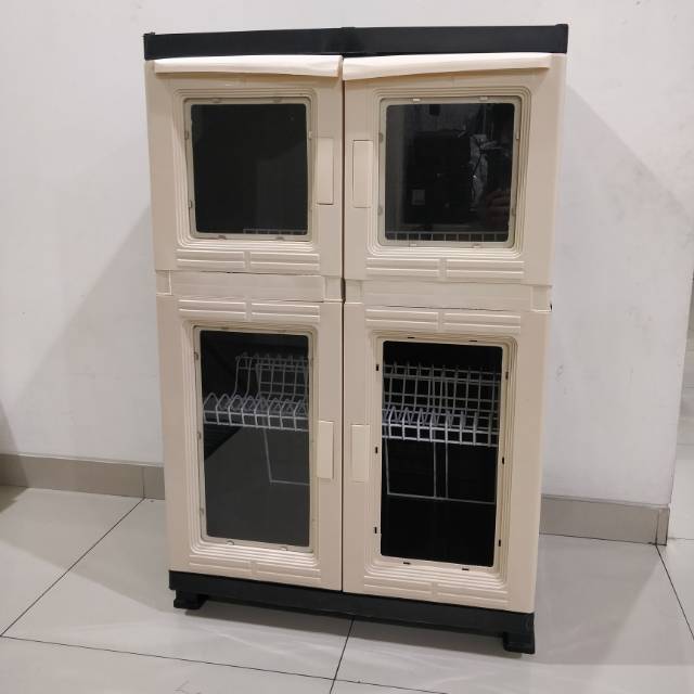 Rak piring plastik ernplast kecil full kaca