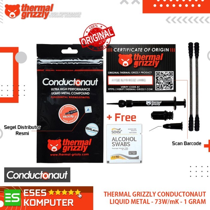 Thermal Grizzly Conductonaut Liquid Metal 1 Gram Thermal Paste Grease