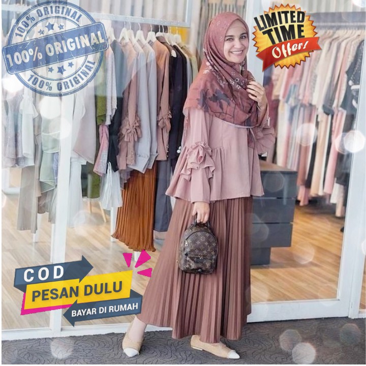 ( BAYAR DI TEMPAT )ROK PLISKET PANJANG PREMIUM TEBAL MURAH - ROK  WANITA MUSLIMAH