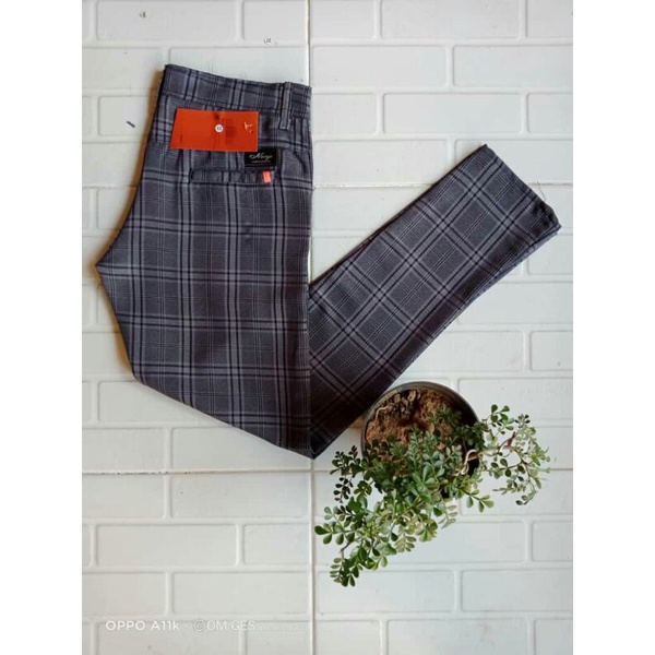 tartan pants pria celana panjang cowok motif kotak kotak chino pants tartan pria