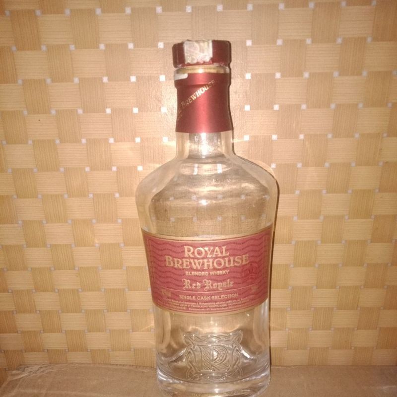 PROMO !!! Botol miras import bekas / botol bekas minuman impor / botol kosong unik merk luar-royal red