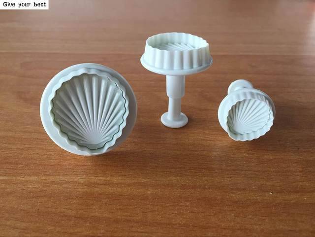 Plunger Cutter Shell Cetakan Fondant Cookies Cutter Kerang