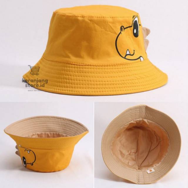 TOPI BUCKET ANAK LAKI-LAKI / PEREMPUAN GAMBAR KARTUN DINOSAURUS / BUCKET DINO | FADHILAH SHOP BJB