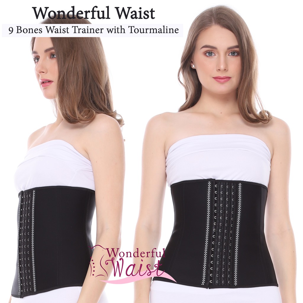 korset 9 tulang baja dengan tourmaline / waist trainer 9 bones with tourmaline / corset 9 boned