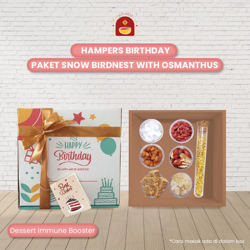 

Hampers Gift Birthday Kado Ulang tahun Snow Birdnest with Osmanthus Free Greeting Card