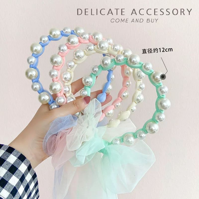 pearl fairyband bando mutiara pita kepang anak &amp; dewasa