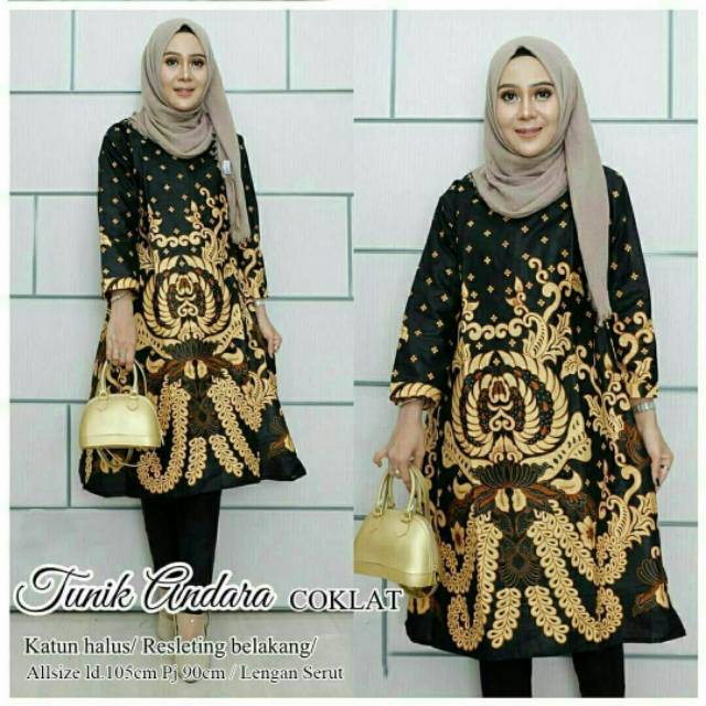 Tunik andara Coklat Gold Tunik anak anak tunik dewasa