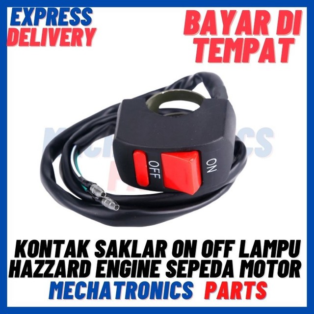 [SWI-9061] KONTAK SAKLAR ON OFF LAMPU HAZZARD ENGINE SEPEDA MOTOR