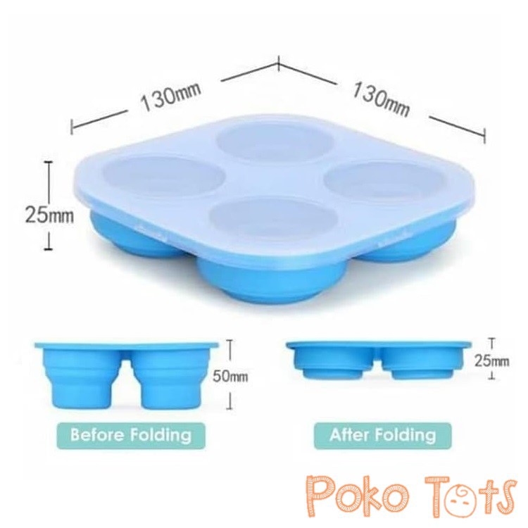 BabyQlo Collapsible Silicone Baby Food Trays Ice Cube Tray