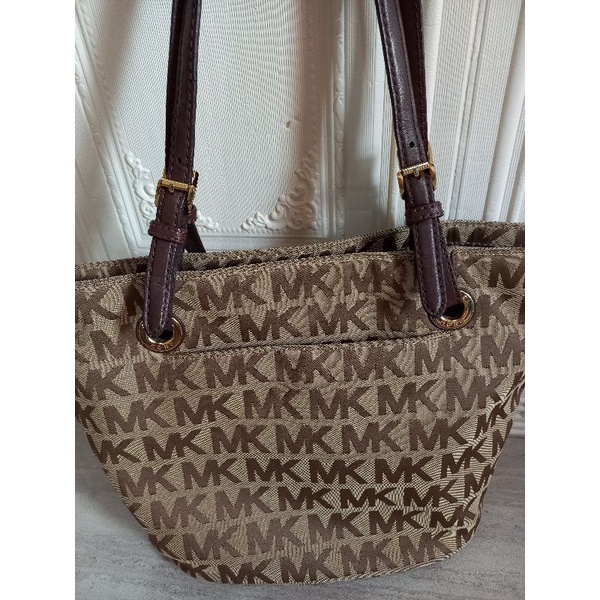 preloved tas michael kors tote bag canvas mix kulit asli