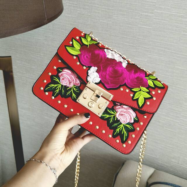 Nb2011 slingbag stradivarius embroidery | tas selempang wanita import korea murah sling bag branded