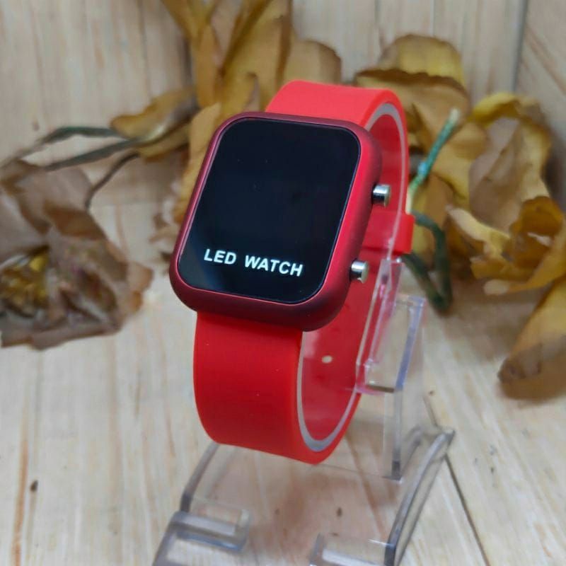 led watch Digital Persegi Panjang Unisex tangan look wanita/pria black full fre btree cadangan bisa bayar di tempat dan tahan air