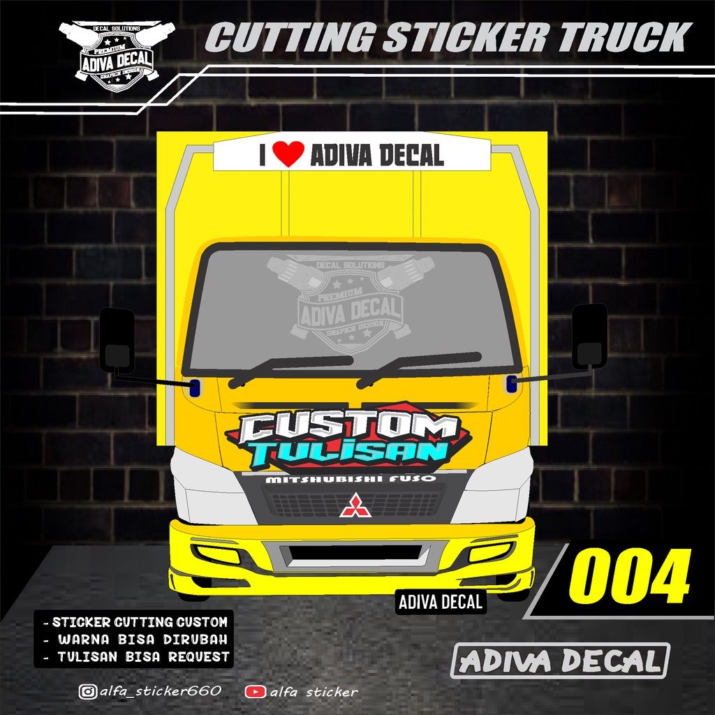 CUSTOM STICKER STIKER KABIN TRUCK TRUK BEAS DESIGN
