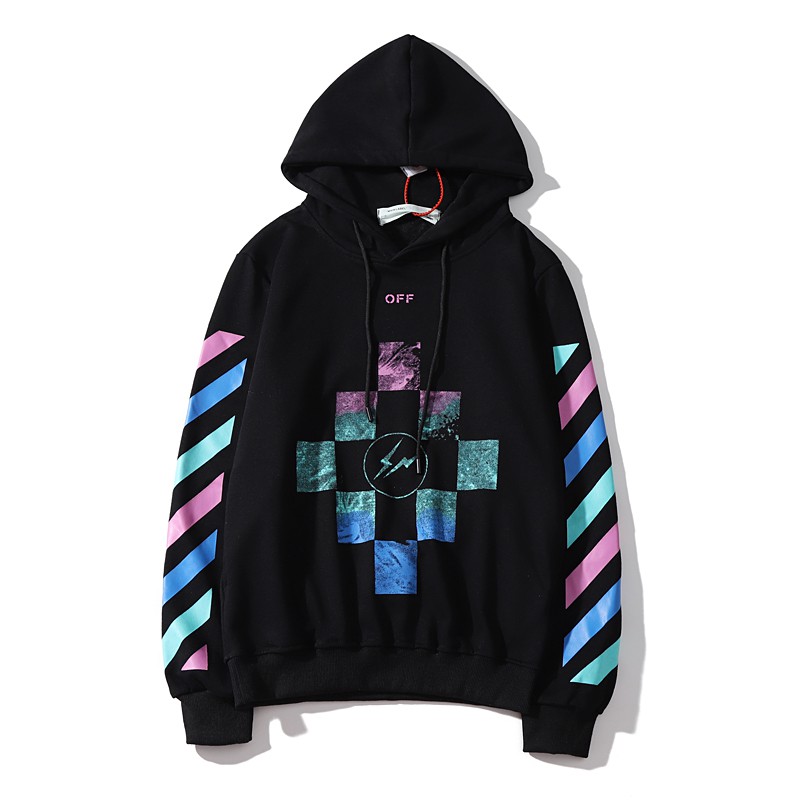 off white zip up hoodie