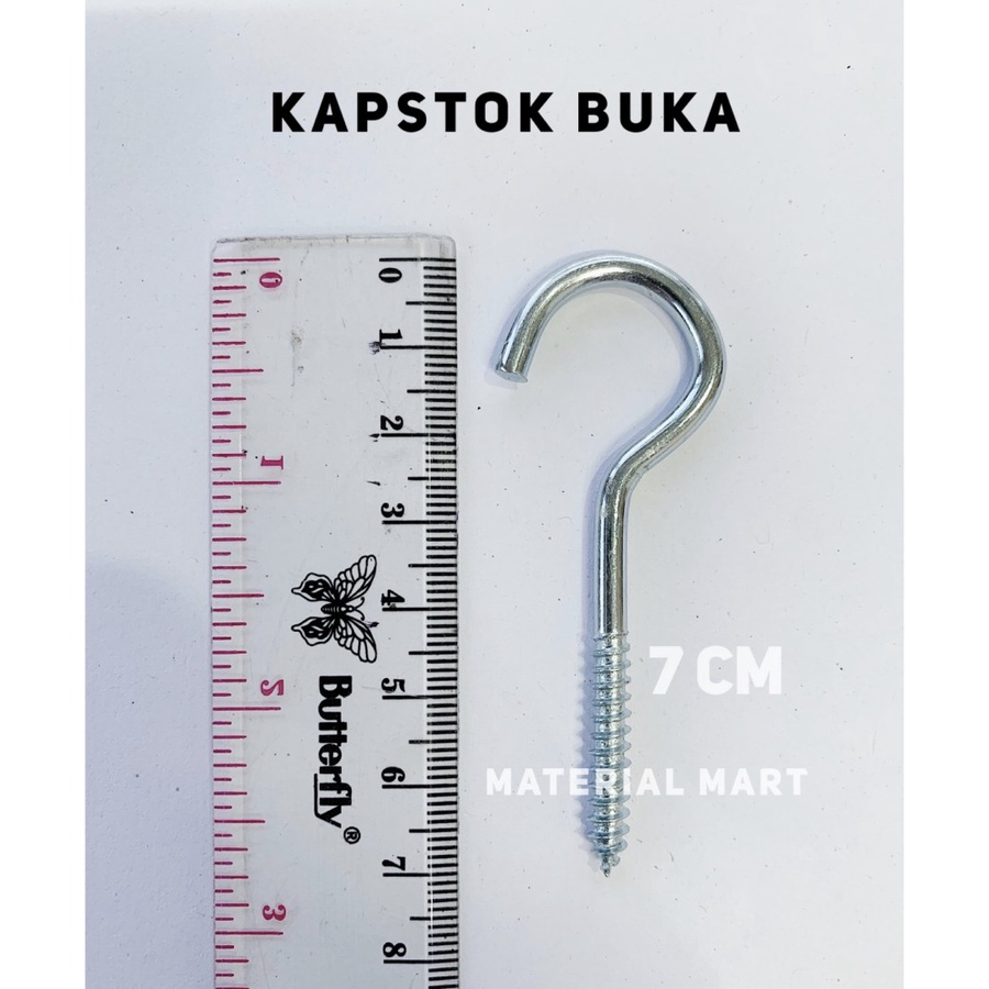 1 PC Kapstok Buka | Baut Gantung Besi | Gantungan Burung | Hook Skrup | Material Mart