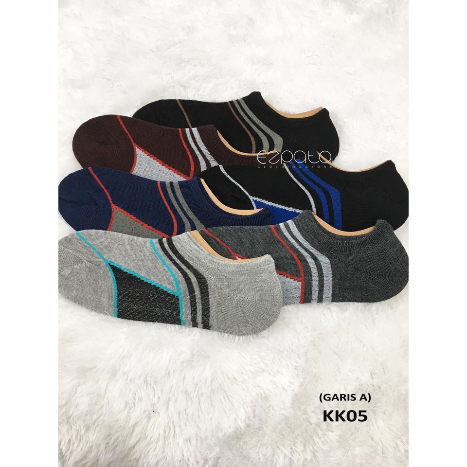 Kaos Kaki Pria Hidden Socks Kaus Kaki Olahraga Motif RANDOM