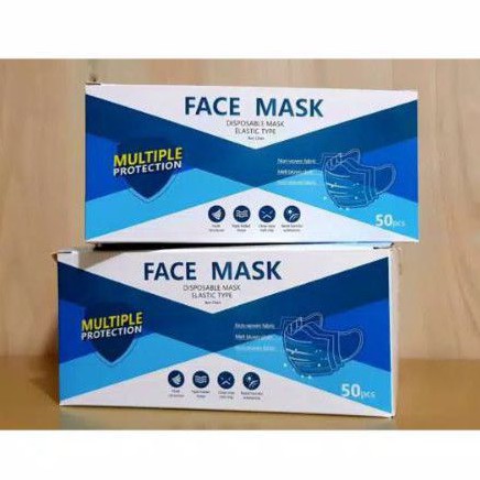 Masker 3 ply Earloop isi 50 pcs Face Mask Murah